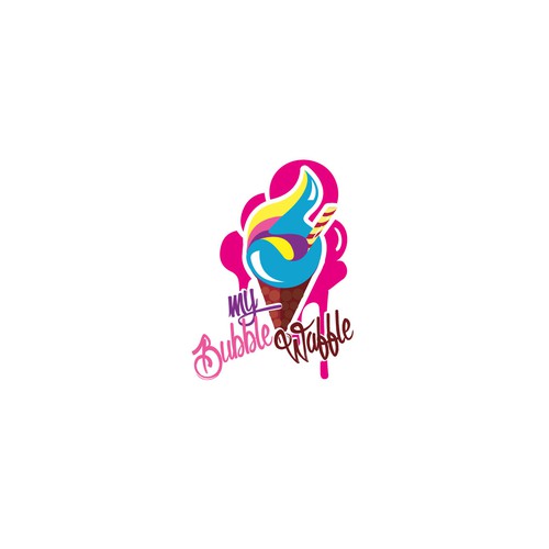 Caramel logo with the title 'My bubble Waffle'