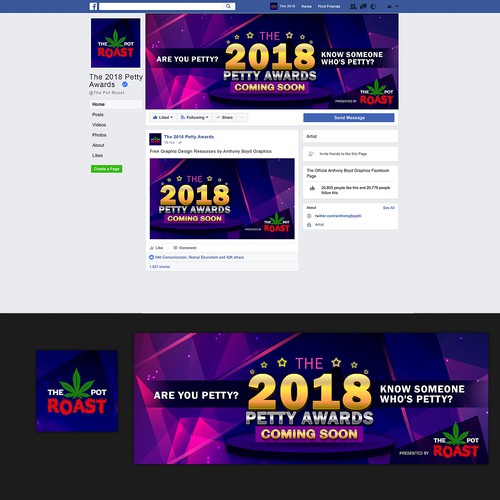 New Year's design with the title 'Award function facebook cover design'