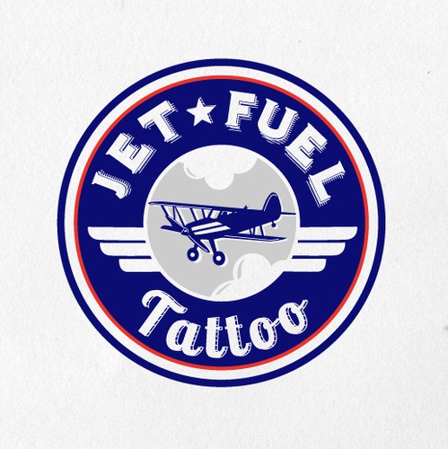 Airplane logo with the title 'Vintage/Flat Aviation Logo'
