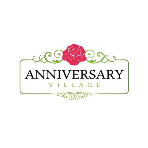 Marriage design with the title 'Anniversary Village Logo'