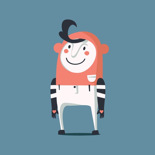 Color artwork with the title 'Character design'