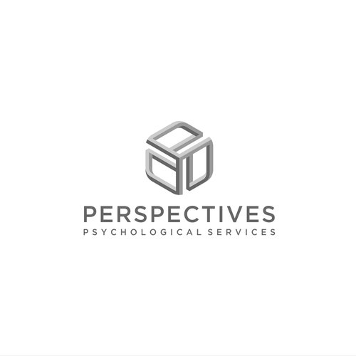 Cube logo with the title 'Psychological Perspective Logo'