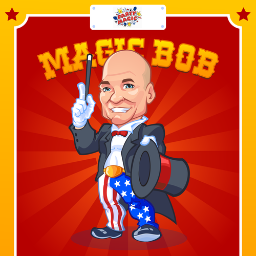 Avatar design with the title 'Magician Caricature'