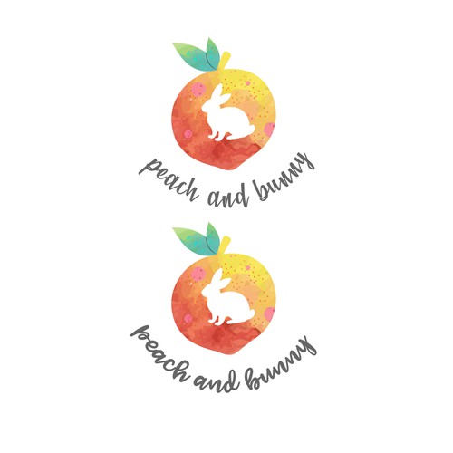 Bunny logo with the title 'Peach and bunny Logo design '
