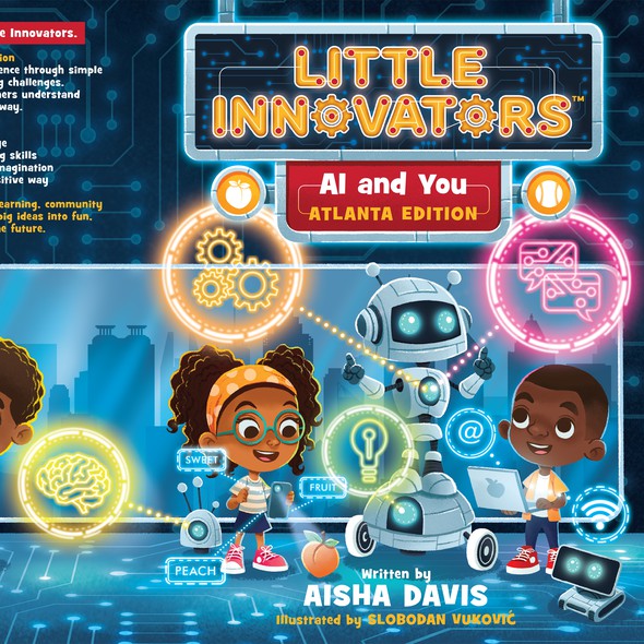 Book cover artwork with the title 'Children book cover illustration'