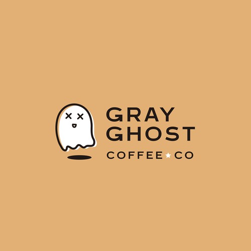 Ghost logo with the title 'Logo proposal for Gray Ghost Coffee Co'