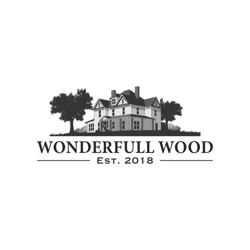 Modern vintage logo with the title 'Logo For Wondefull Wood'