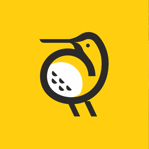 Ball logo with the title 'Kiwi Bird + Golf Ball'