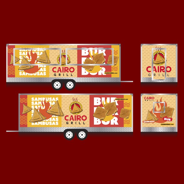 Grill design with the title 'Design a creative and attention grabbing wrap for a food truck'