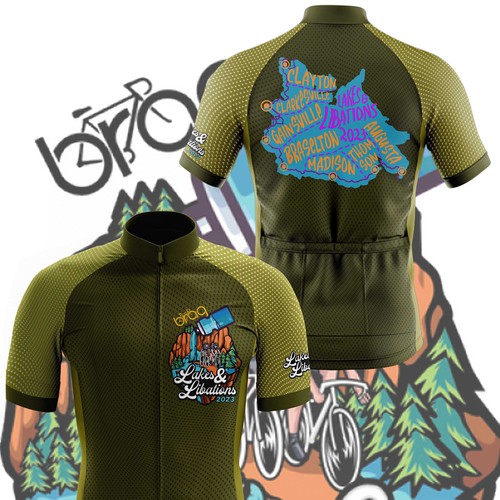 Cycling kit design with the title 'bike ride cycling jersey'