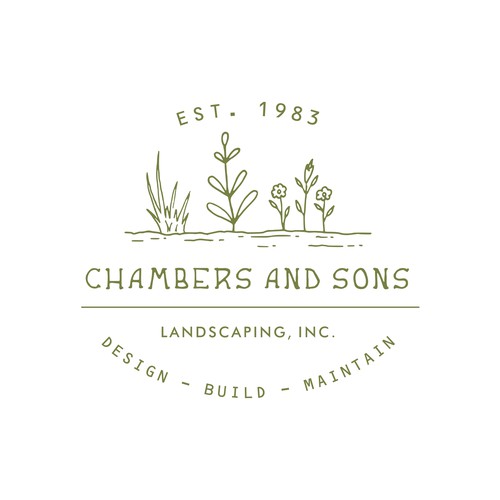 Plant brand with the title 'Chambers And Sons Landscaping Logo Concept '