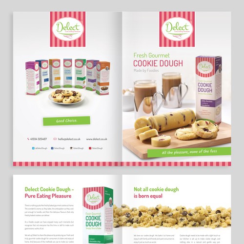 Whitespace design with the title 'Create a brochure for our gourmet product range'