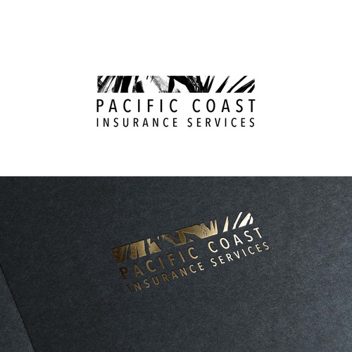 Insurance brand with the title 'Pacific Coast Logo Design'