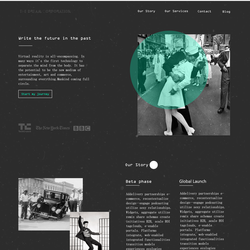 Retro website with the title 'Vintage Site Concept for a VR company'