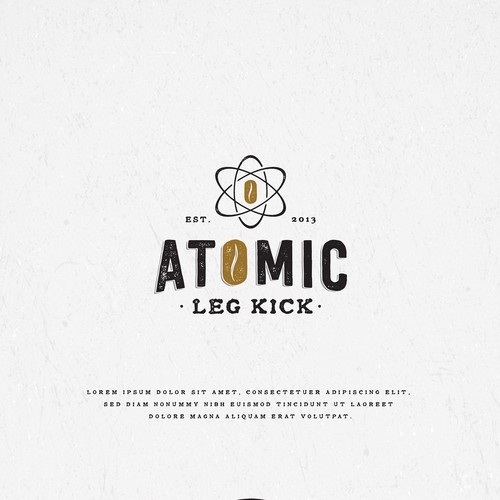 Coffee logo with the title 'Atomic Leg kick'