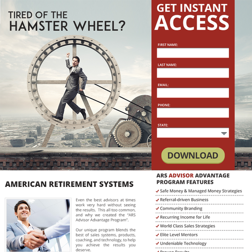 Responsive design with the title 'Landing Page'
