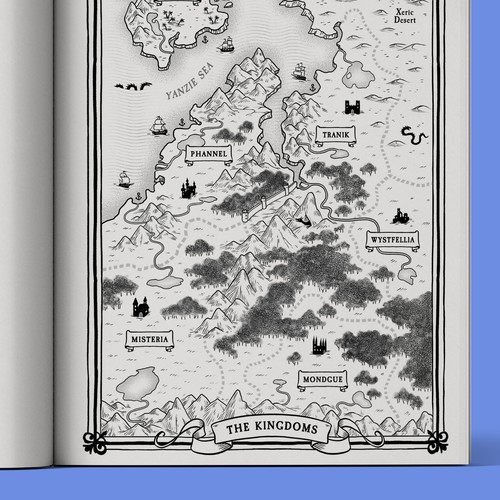 Illustration with the title 'Fantasy map'