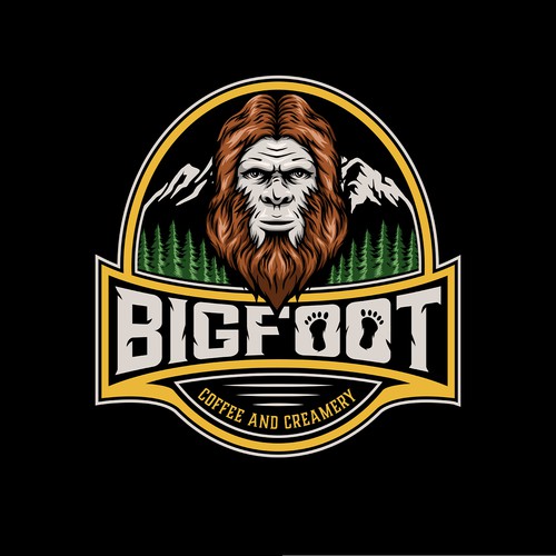 Bigfoot design with the title 'Bigfoot Coffee and Creamery'