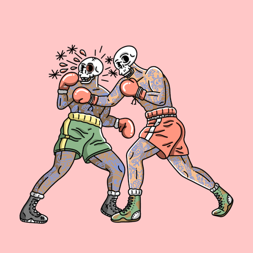 Traditional artwork with the title 'Mike Tyson'
