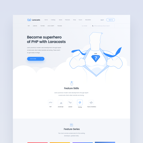 Sketch website with the title 'Laracast'