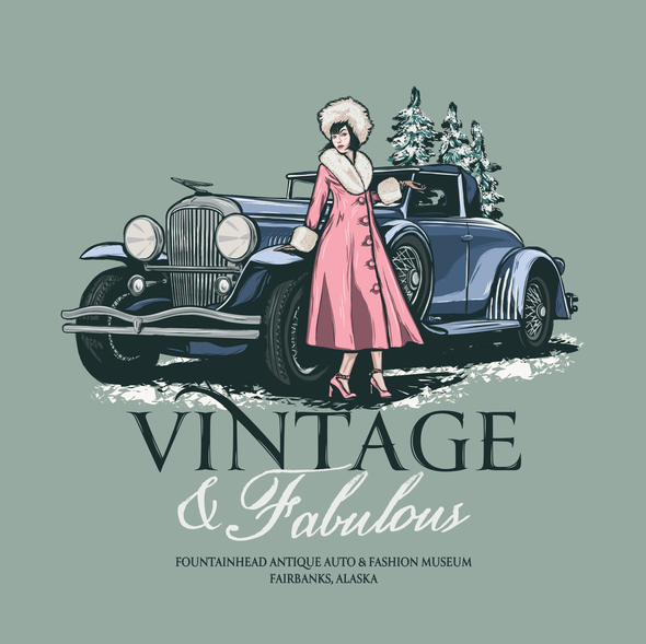 Winter design with the title 'Vintage & Fabulous '