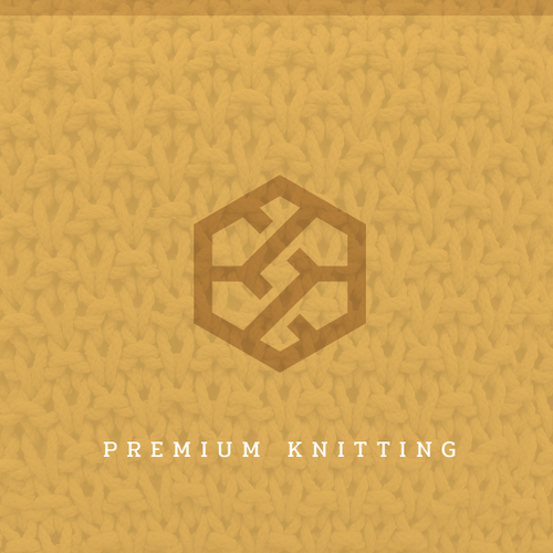 Knitting design with the title 'Premium brand that sells all-inclusive knitting kits. '