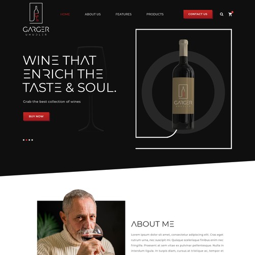 Wine website with the title 'Uhudler Garger'