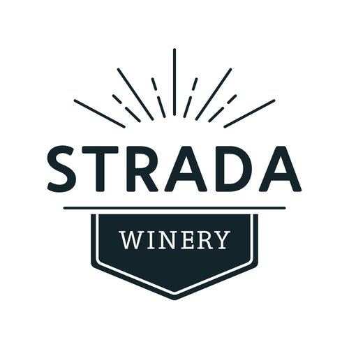 Winery logo with the title 'Logo Design | Strada Winery'