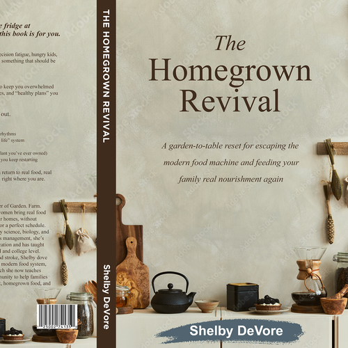 Elegant book cover with the title 'Simple, elegeant cook book cover'