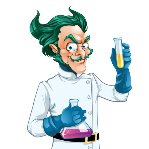 Chemistry design with the title 'Mad Scientist Character'