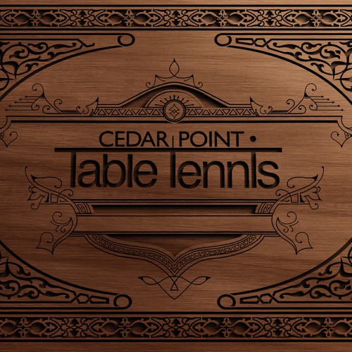Vintage artwork with the title 'Cigar Box art design for table tennis company'