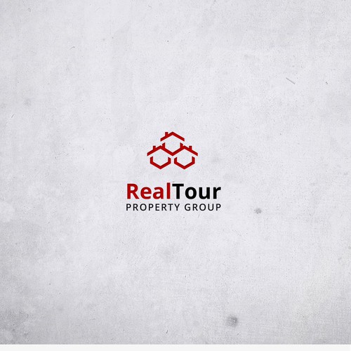 Honeycomb logo with the title 'logo for Real Tour Properties'