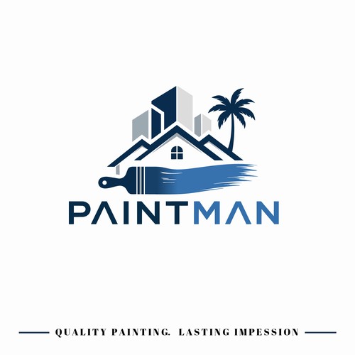 Paintbrush logo with the title 'Paintman Logo Design | Professional Painting & Home Renovation Branding'