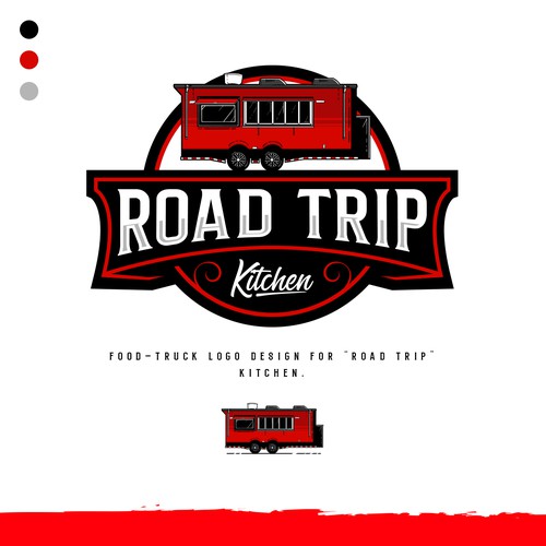 Food truck design with the title 'Logo design for a Food-Truck "Road Trip Kitchen"'