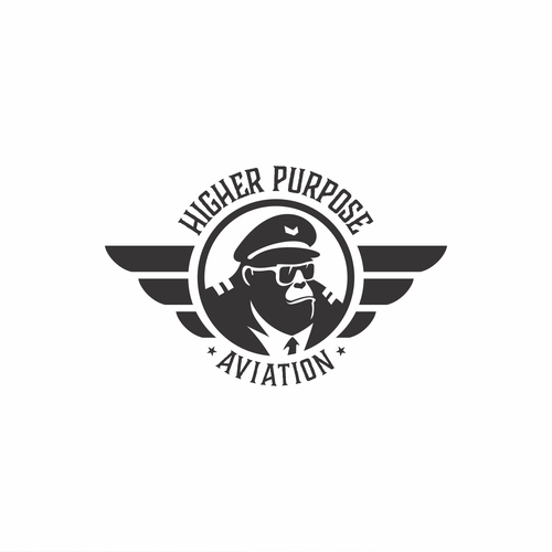 Aviator logo with the title 'higher purpose aviation'
