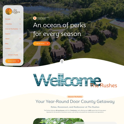 Interface website with the title 'The Rushes - Site'