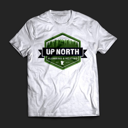 Construction t-shirt with the title 'Up North Plumbing & Heating'
