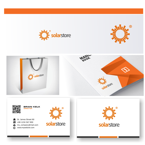 Solar panel design with the title 'Solar Store'