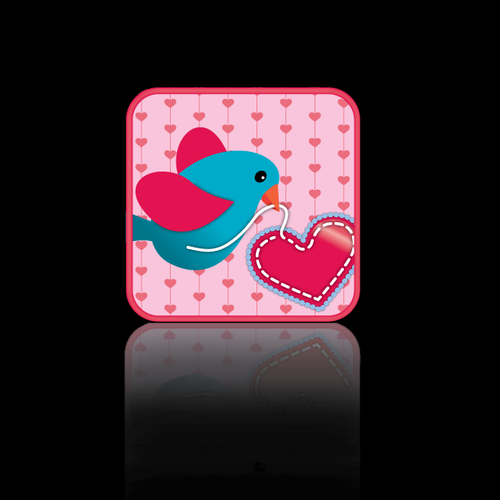 Valentine design with the title 'button or icon for Retro Valentines'