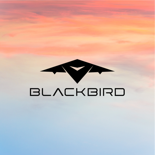 Airplane brand with the title 'BlackBird Fighter Jet Logo'