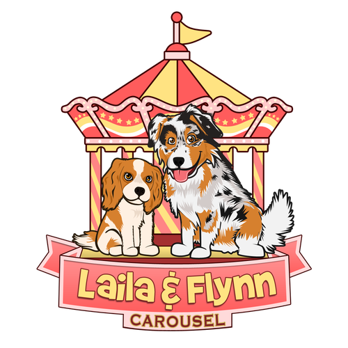 Dog logo with the title 'Create the next logo for Laila & Flynn Carousel'