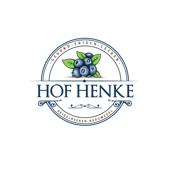 Blueberry logo with the title 'Hof Henke'