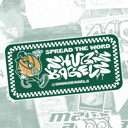 Hip hop design with the title 'Playful Sticker to tease a New Restaurant'