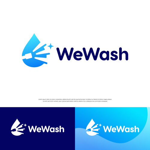 Brilliant design with the title 'WeWash'