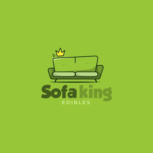 Sofa design with the title 'sofa king logo'