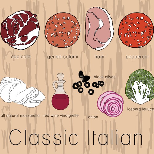 Food and drink artwork with the title 'Calendar Page for Sandwich Chain'