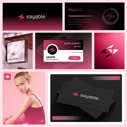 S design with the title 'Sayable – Modern Menstrual Cycle Care & Women’s Wellness Logo & Brand Identity'
