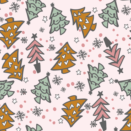 Christmas artwork with the title 'Girly Christmas Pattern Design'