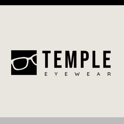 Eyeglass logo with the title 'Logo design proposal for TEMPLE EYEWEAR'
