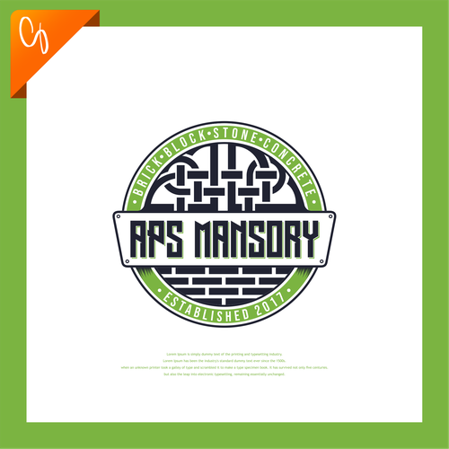 Trinity knot logo with the title 'abstract logo concept for construction company'